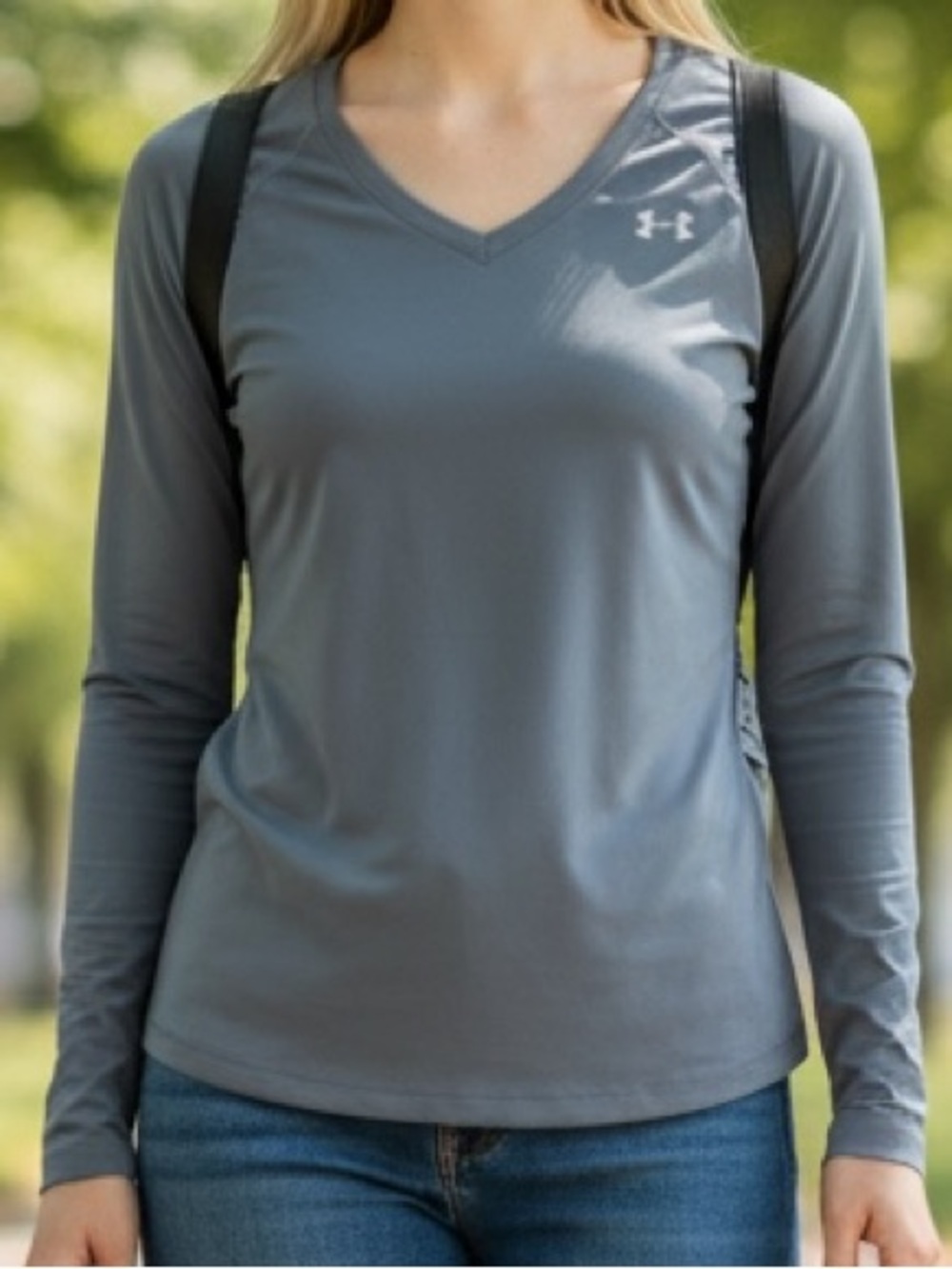 Under Armour Gray V-Neck Performance Shirt
